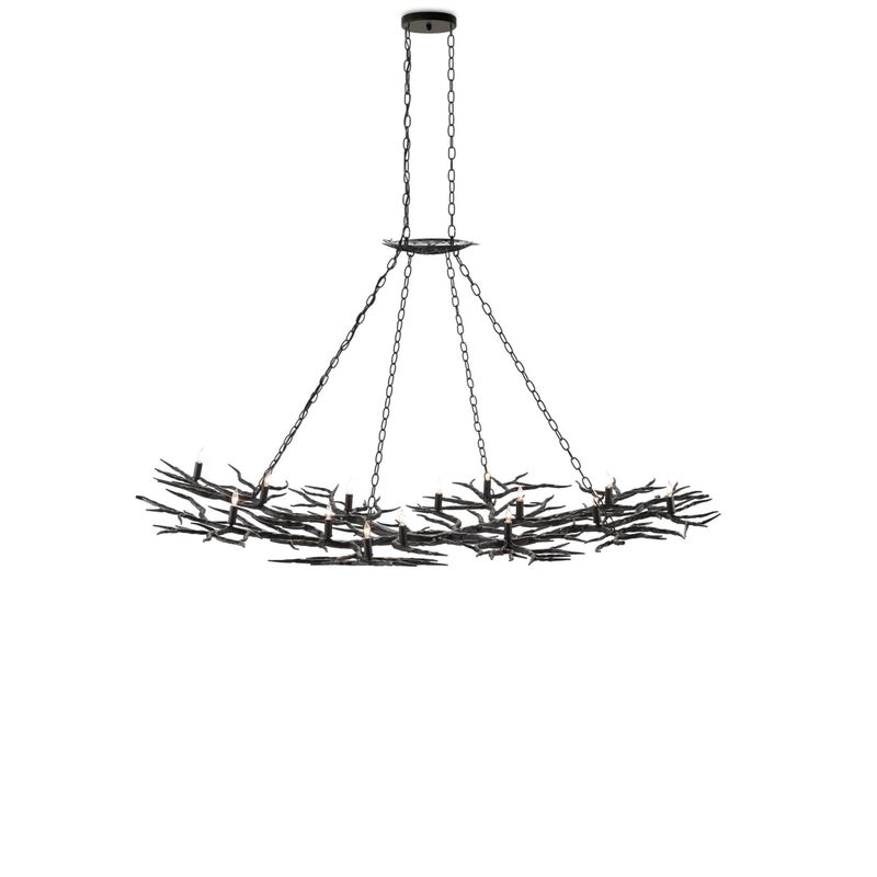 Rainforest 74 Inch 14 Light Chandelier by Currey and Company